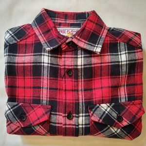 FREE PLANET MEN'S FLANNEL LONG SLEEVE CASUAL DRESS SHIRT - SIZE SMALL